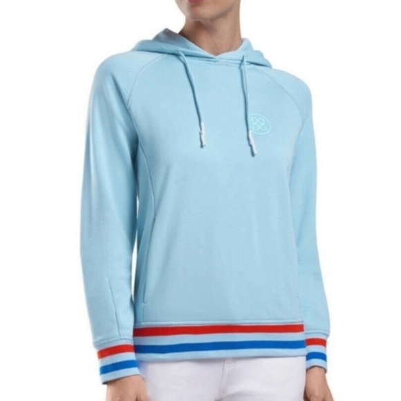 G/Fore Pray For Birdies Hoodie Sweatshirt Baja Womens Golf GFore Lt. Blue L - Picture 4 of 16